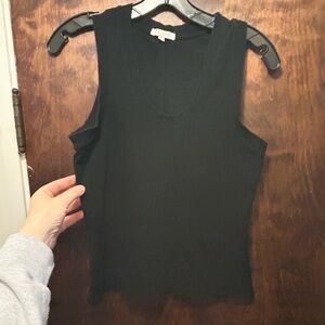 Z Supply Black Sleeveless Crop Muscle Tee